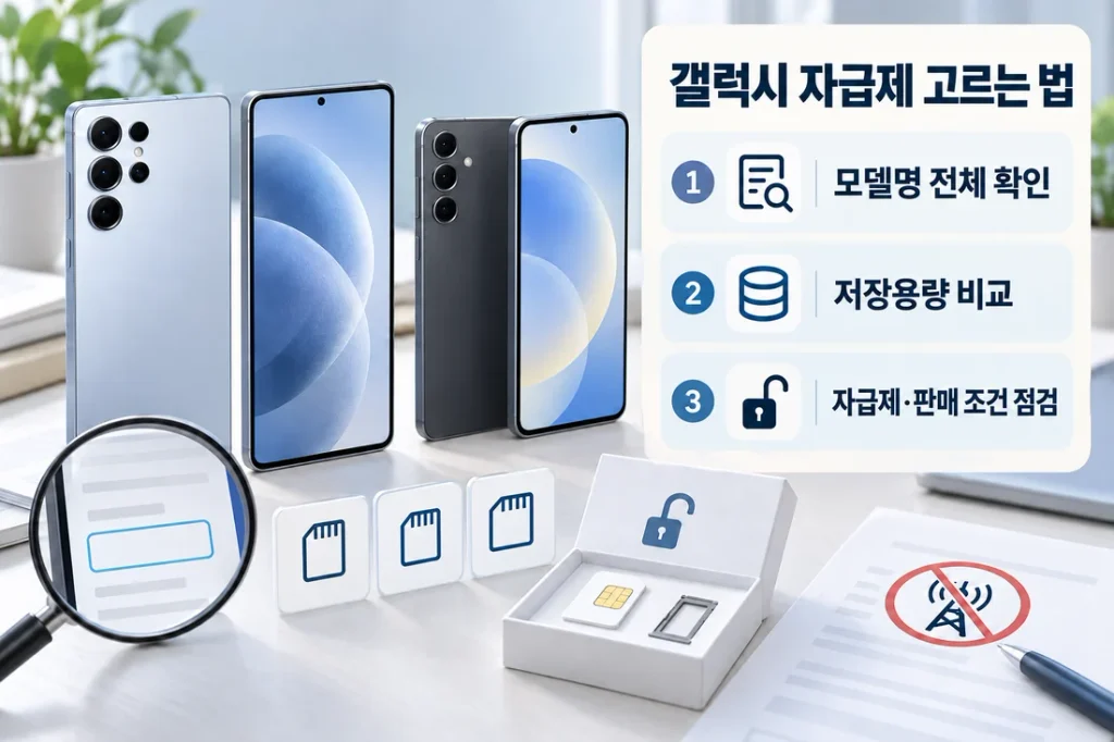 삼성 갤럭시 자급제 고르는 법, 모델명·저장용량·판매 조건 확인