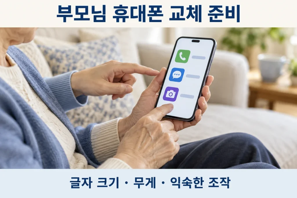 부모님 휴대폰 교체 준비, 큰 화면보다 글자·무게·익숙한 조작부터