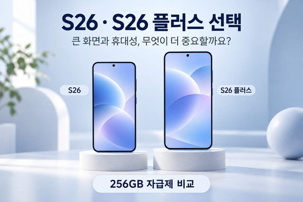 갤럭시 S26·S26 플러스 256GB 비교, 큰 화면에 약 19만원 더 쓸까요?